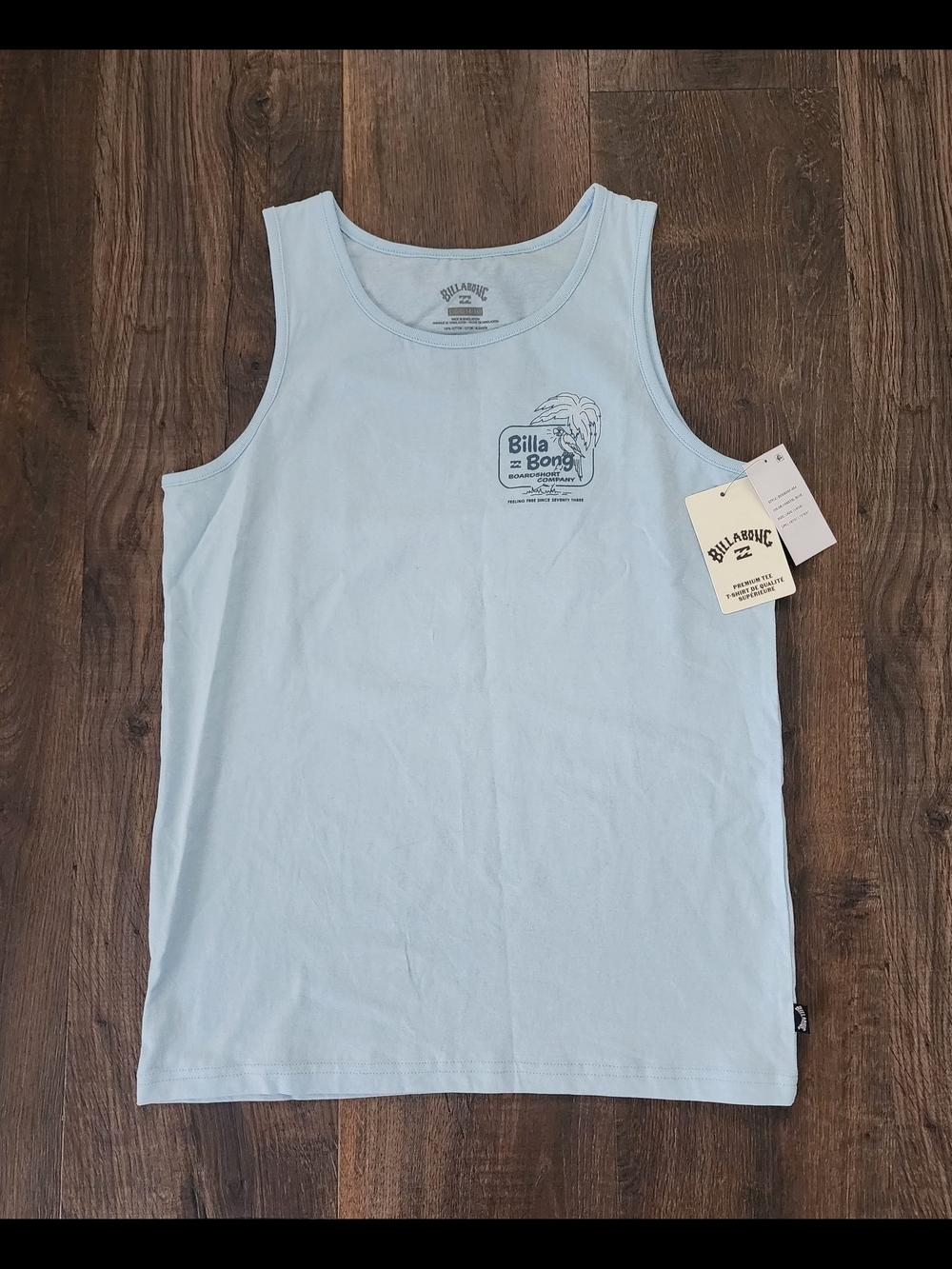Billabong Boy's Light Blue Tank Top - Classic Surf Logo